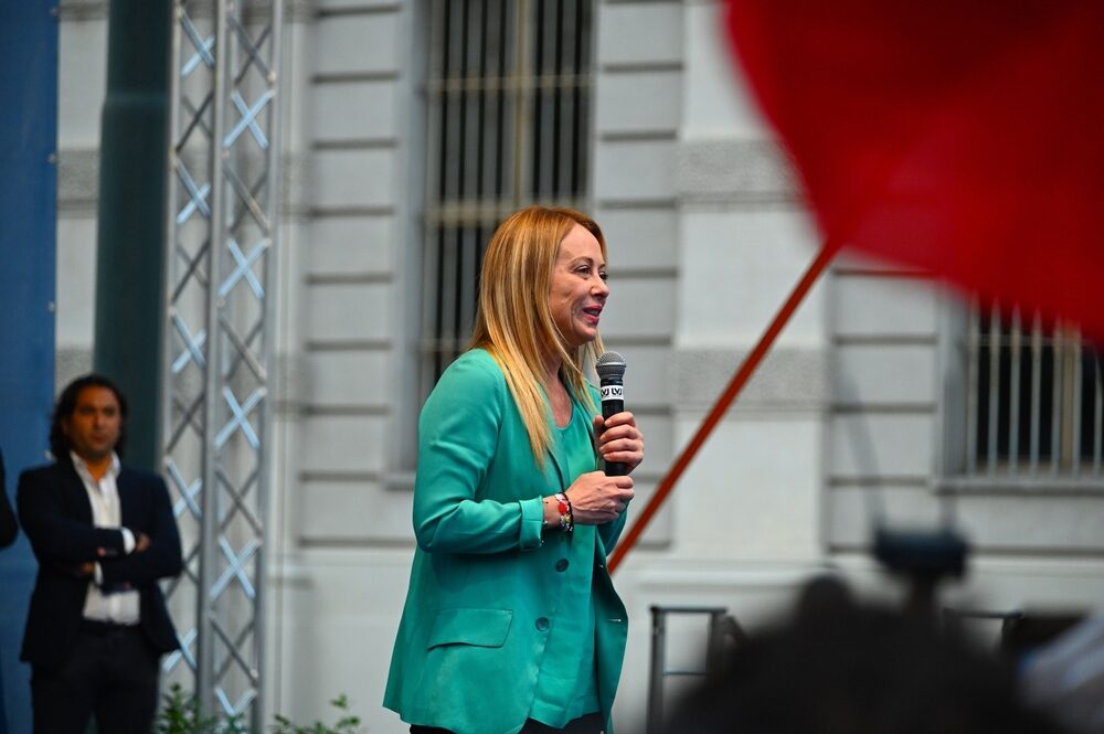 Giorgia Meloni in visita al cantiere di Chiomonte